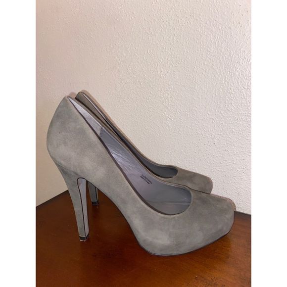 ASH Taupe Platform Suede Pump High Heels Size 7.5 - Picture 1 of 9